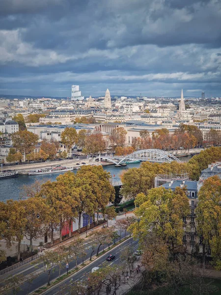 Veduta Aerea Della Città Parigi Francia Paesaggio Urbano Autunnale Con — Foto Stock