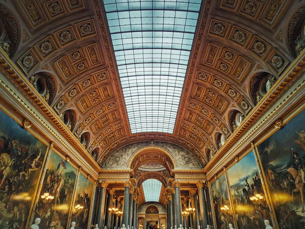 Hermosos Detalles Arquitectónicos Galería Las Grandes Batallas Palacio Versalles Francia — Foto de Stock