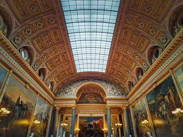 Hermosos Detalles Arquitectónicos Galería Las Grandes Batallas Palacio Versalles Francia — Foto de Stock