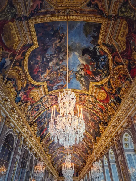 Tükörterem Galerie Des Glaces Franciaországi Versailles Palotában Xiv Lajos Napkirály — Stock Fotó