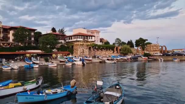 Cidade Velha Nessebar Património Mundial Unesco Costa Mar Negro Região — Vídeo de Stock