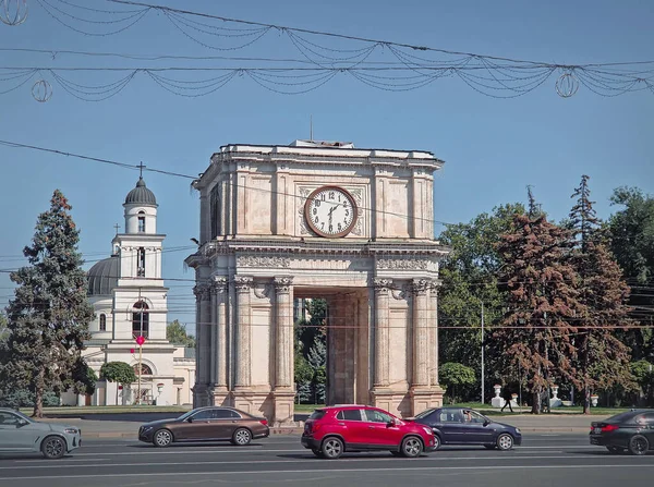 Triumphal Arch Metropolitan Cathedral Nativity Lord Architectural Centerpiece Chisinau City — Stock Photo, Image