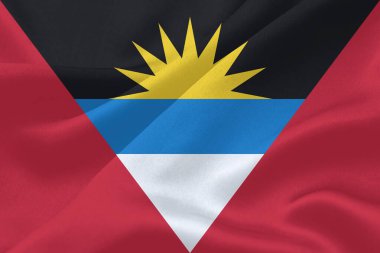 Antigua ve Barbuda Bayrak Rüzgarı Yakından Dalgalanıyor