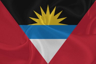 Antigua ve Barbuda Bayrak Rüzgarı Yakından Dalgalanıyor
