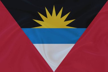 Antigua ve Barbuda Bayrak Rüzgarı Yakından Dalgalanıyor