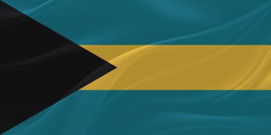 Bahamalar Bayrak Rüzgarı Yakından Dalgalanır