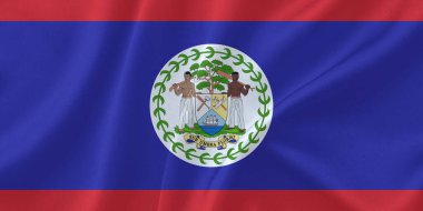 Belize Bayrak Rüzgarı Yakından Dalgalanır
