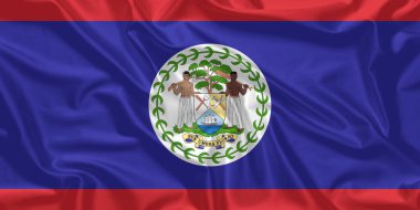 Belize Bayrak Rüzgarı Yakından Dalgalanır