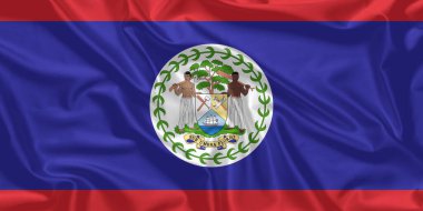 Belize Bayrak Rüzgarı Yakından Dalgalanır