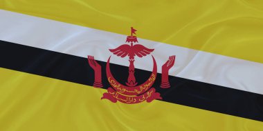 Brunei Bayrak Rüzgarı Yakından Dalgalanıyor