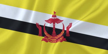 Brunei Bayrak Rüzgarı Yakından Dalgalanıyor