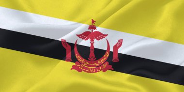 Brunei Bayrak Rüzgarı Yakından Dalgalanıyor