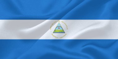 Nikaragua Bayrak Rüzgarı Yakından Dalgalanır