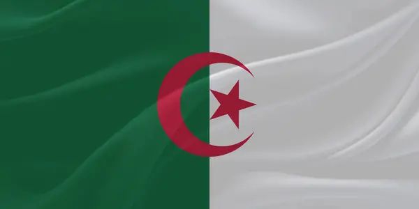 Cezayir Bayrak Rüzgarı Yakından Dalgalanır
