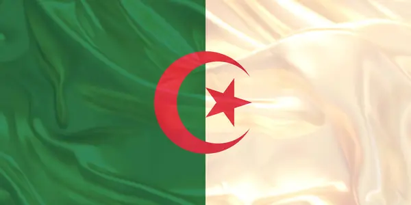 Cezayir Bayrak Rüzgarı Yakından Dalgalanır