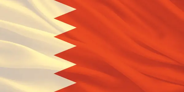 Bahreyn Bayrağı Rüzgarı Dalgalanırken Yaklaş