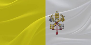 Vatikan Şehri Bayrak Rüzgarı Yakından Dalgalanıyor