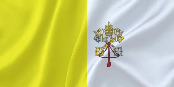 Vatikan Şehri Bayrak Rüzgarı Yakından Dalgalanıyor
