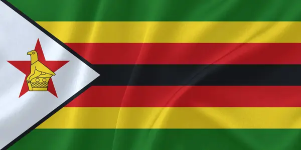 Zimbabwe Bayrak Rüzgarı Yakından Dalgalanır