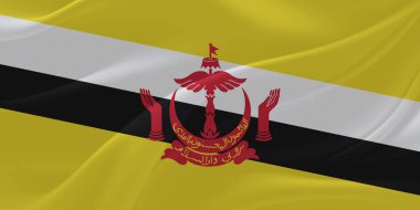 Brunei Bayrak Rüzgarı Yakından Dalgalanıyor