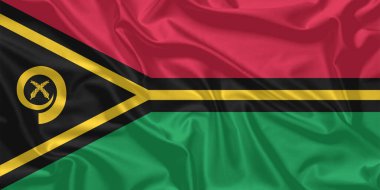 Vanuatu Bayrak Rüzgarı Yakından Dalgalanır