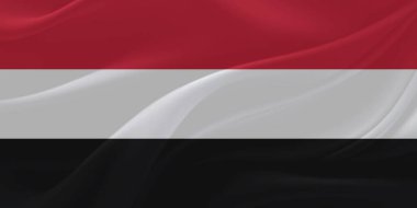 Yemen Bayrak Rüzgarı Yakından Dalgalanır