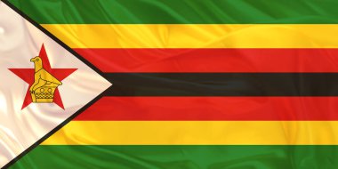 Zimbabwe Bayrak Rüzgarı Yakından Dalgalanır