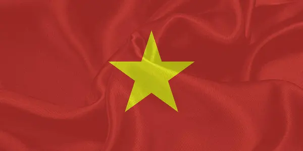 Vietnam Bayrağı Rüzgarı Yakından Dalgalanıyor