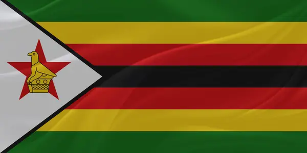 Zimbabwe Bayrak Rüzgarı Yakından Dalgalanır