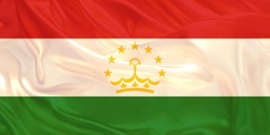 Tacikistan Bayrağı Rüzgarda Dalgalanıyor