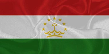 Tacikistan Bayrağı Rüzgarda Dalgalanıyor
