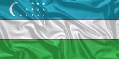 Özbekistan Bayrağı Rüzgarda Dalgalanıyor