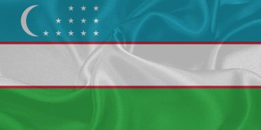 Özbekistan Bayrağı Rüzgarda Dalgalanıyor