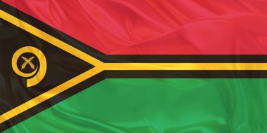 Vanuatu Bayrak Rüzgarı Yakından Dalgalanır