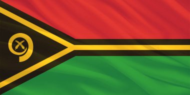 Vanuatu Bayrak Rüzgarı Yakından Dalgalanır