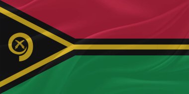 Vanuatu Bayrak Rüzgarı Yakından Dalgalanır
