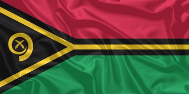 Vanuatu Bayrak Rüzgarı Yakından Dalgalanır