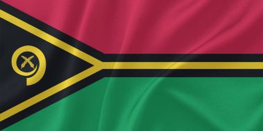 Vanuatu Bayrak Rüzgarı Yakından Dalgalanır
