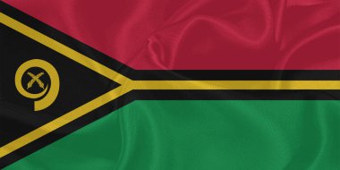 Vanuatu Bayrak Rüzgarı Yakından Dalgalanır