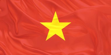 Vietnam Bayrağı Rüzgarı Yakından Dalgalanıyor