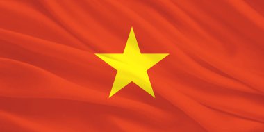 Vietnam Bayrağı Rüzgarı Yakından Dalgalanıyor