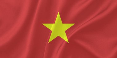 Vietnam Bayrağı Rüzgarı Yakından Dalgalanıyor