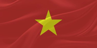 Vietnam Bayrağı Rüzgarı Yakından Dalgalanıyor
