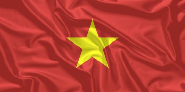 Vietnam Bayrağı Rüzgarı Yakından Dalgalanıyor