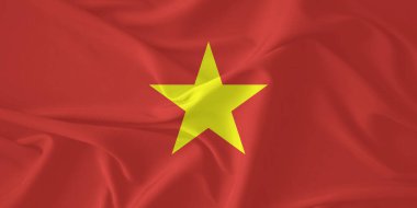 Vietnam Bayrağı Rüzgarı Yakından Dalgalanıyor