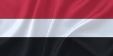 Yemen Bayrak Rüzgarı Yakından Dalgalanır