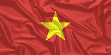 Vietnam Bayrağı Rüzgarı Yakından Dalgalanıyor