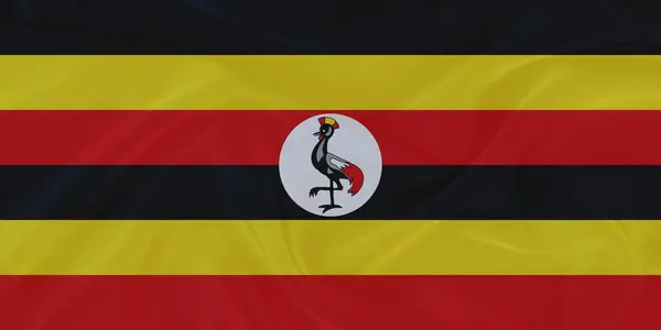 Uganda Bayrağı Rüzgarda Dalgalanıyor