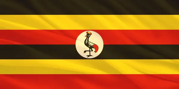 Uganda Bayrağı Rüzgarda Dalgalanıyor