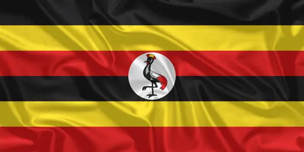 Uganda Bayrağı Rüzgarda Dalgalanıyor